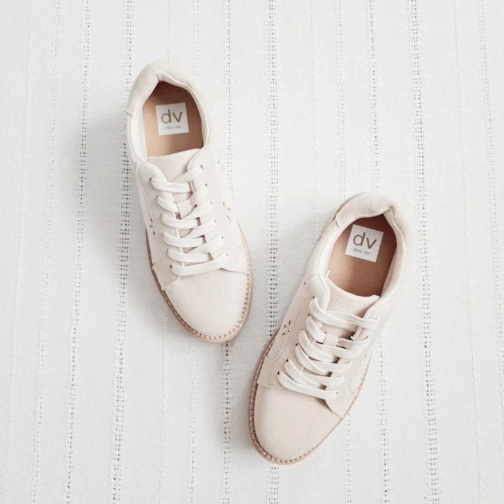 DV By Dolce Vita Canvas Eyelet Chunky Platform Lace Up Sneakers Shoes 8 Brin NEW - Picture 12 of 14